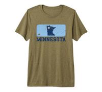Nouveau Drapeau du Minnesota Typographie Demi-Teinte rétro T-Shirt Haut de Gamme