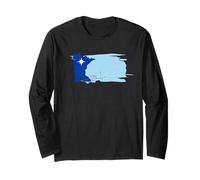 Nouveau Drapeau en Forme d'État du Minnesota, Vintage, Grunge, en Lambeaux Manche Longue