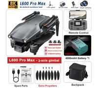 Nouveau Drone GPS L600-PRO-MAX 5KM 4K professionnel HD double caméra 3 axes cardan 360 °Jouet quadrirotor sans balais pour éviter