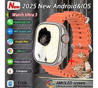 Nouveau Dtultra 3 Smartwatch 2.01 "Écran Amoled 32Gb Lecteur Mp3 Bluetooth Partage De Réseau App Magasin Montre Intelligente Ai Hommes 2025 Original.Golden Steel Strip.