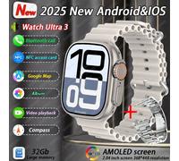 Nouveau Dtultra 3 Smartwatch 2.01 "Écran Amoled 32Gb Lecteur Mp3 Bluetooth Partage De Réseau App Magasin Montre Intelligente Ai Hommes 2025 Original.Silver Steel Strip.