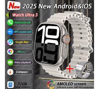 Nouveau Dtultra 3 Smartwatch 2.01 "Écran Amoled 32Gb Lecteur Mp3 Bluetooth Partage De Réseau App Magasin Montre Intelligente Ai Hommes 2025 Original.Silver Mesh Belt.