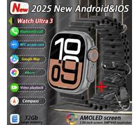 Nouveau Dtultra 3 Smartwatch 2.01 "Écran Amoled 32Gb Lecteur Mp3 Bluetooth Partage De Réseau App Magasin Montre Intelligente Ai Hommes 2025 Original.Black Steel Strip.