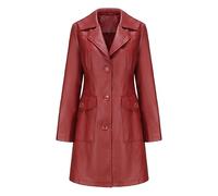 Nouveau En automne Hiver Mode Longue Veste en Cuir Femmes Élégant Angleterre Style Ttrench Coat Single Breasted Outerwears