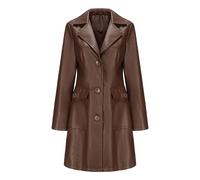 Nouveau En automne Hiver Mode Longue Veste en Cuir Femmes Élégant Angleterre Style Ttrench Coat Single Breasted Outerwears