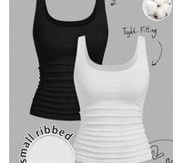 Nouveau ensemble 2 pièces de débardeur en coton ajusté avec taille froncée, style décontracté pour le printemps/été. Polyvalent pour le port quotidien, style d'influenceuse mode, style "hot girl", sex