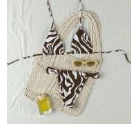 Nouveau ensemble de bikini printemps/été pour femmes, sexy, élégant, décontracté, à dos nu, à lacets, imprimé zébré, pour la plage/la fête/le rendez-vous/la scène/le concert, vacances L,M,S,XL,XSRayur