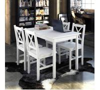 Nouveau Ensemble de salle à manger 5 pièces - Ensemble de 1 table et 4 chaises - Blanc DECO FT6083181