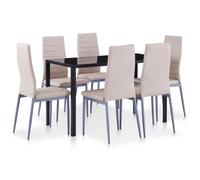 Nouveau Ensemble de salle à manger 7 pièces - Ensemble de 1 table et 6 chaises - Cappuccino DECO FT6820383