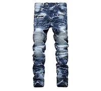 Nouveau Fashion Jeans Homme - Pantalons Skinny, Slim, Droit, Déchiré, Moulant, Bootcut - Bleu Clair - Serré