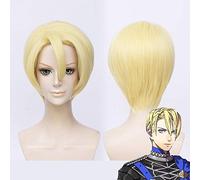 Nouveau feu emblème trois maisons perruque Cosplay Dimitri Alexandre Bladud court blond doré Costume perruques Halloween + casquette de perruque