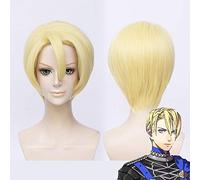 Nouveau feu emblème trois maisons perruque Cosplay Dimitri Alexandre Bladud court blond doré Costume perruques Halloween + casquette de perruque