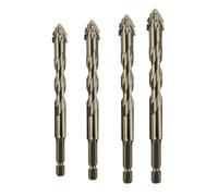 Nouveau foret excentrique à quatre cannelures en dents de scie, foret de conception à revêtement en titane,jeu de forets de plusieurs tailles pour le bois et le métal (6/8/10/12mm)