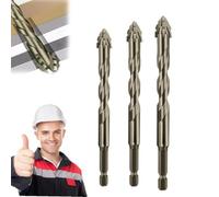 Nouveau foret excentrique à quatre cannelures en dents de scie, foret excentrique dentelé à quatre bords, forets excentriques à tête inclinée à haute dureté, ensemble de forets (6+8+10mm)