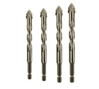 Nouveau foret excentrique à quatre cannelures, forets excentriques à tête oblique de haute dureté, jeux de forets efficaces de tailles multiples pour le bois et le métal (6+8+10+12mm)
