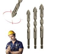 Nouveau foret excentrique à quatre cannelures, jeu de forets multifonctions, jeu de forets et de tarauds efficaces, forets à revêtement en titane pour le bois et le métal (6+8+10mm)