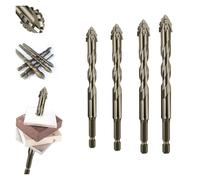 Nouveau foret excentrique en dents de scie à quatre cannelures, jeu de forets multifonctions, foret excentrique dentelé à quatre tranchants, forets excentriques à tête inclinée de haute dureté(6+8+10+