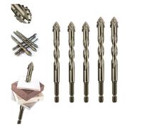 Nouveau foret excentrique en dents de scie à quatre cannelures, jeu de forets multifonctions, foret excentrique dentelé à quatre tranchants, forets excentriques à tête inclinée de haute dureté(6+6+6+8