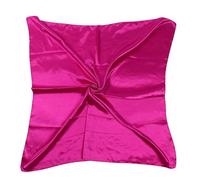 Nouveau foulard en satin uni de soie pour femme - Hijab - Brillant - Doux - Grand - Carré - Couvre-tête et cou - 90 cm x 90 cm, magenta, taille unique