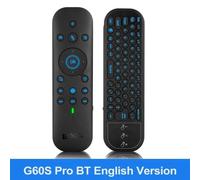 Nouveau G60S Pro Bt Télécommande Vocale Sans Fil 2.4G Bt5.0 Double Mode Air Mouse Ir Apprentissage Avec Lumière Rétro-Éclairé Pour Android Tv Box.English With Battery.