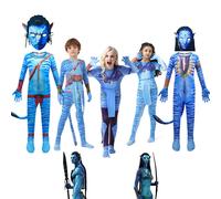 Nouveau garçon filles Halloween Avatar Cosplay Costume enfants la voie de l'eau Neytiri Alien Cosplay héros combinaison cadeau de fête de noël 676-masque