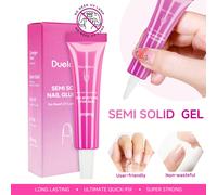 Nouveau gel à ongles semi-unicolore sans lampe UV requise, convient pour les faux ongles à coller, séchage rapide en 5-10s, longue durée, sans jaunissement ni blanchiment ABS