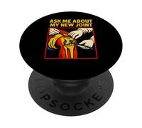 Nouveau Genou Demandez-Moi à Propos de ma Nouvelle Articulation Amusante pour Homme PopSockets PopGrip Adhésif
