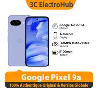 Nouveau Google pixel 9a, 6,3 pouces ,1080x2424, POLED, 120Hz 5100mah. Google Tensor G4 Titan m2, 8G RAM ,128 / 256g smartphone Obsidian