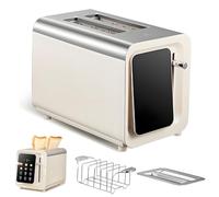 Nouveau Grille-pain 2025, Machine à Bagels En Acier Inoxydable 1100 W Avec Grille Et Housse De Protection, écran Tactile, 6 Types De Pain, Réglage Précis De 10 Secondes, Machine à Sandwichs