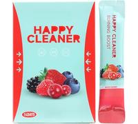 Nouveau Happy Cleaner, Poudre de prébiotiques et de probiotiques, Légumes, Sans sucre, Végétalien, Sans gluten, Pour hommes et femmes (3 sachets saveur baie)