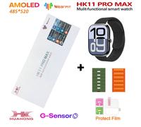 Nouveau Hk11 Pro Max Smartwatch 2025 46Mm Amoled 4G Rom Ai Chat Robot Bluetooth Réseau Appel Horloge Nfc Boussole Montre Intelligente Hommes Femmes.Oc-Green-Al-Orange.