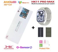 Nouveau Hk11 Pro Max Smartwatch 2025 46Mm Amoled 4G Rom Ai Chat Robot Bluetooth Réseau Appel Horloge Nfc Boussole Montre Intelligente Hommes Femmes.Oc-Black-Al-Green.