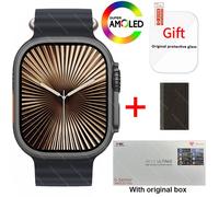 Nouveau Hk11 Ultra 3 Smartwatch 2025 49Mm Amoled 4G Rom Ai Chat Robot Bluetooth Réseau Appel Horloge Nfc Boussole Montre Intelligente Hommes Femmes.Black Trail Black.For App Le49Mm