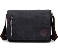 Nouveau Hommes Sac à bandoulière Canvas Messenger Bag Bureau Études Voyage Sac à bandoulière, Noir