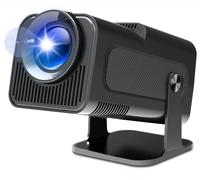 Nouveau HY320 Mini Projecteur Keystone Automatique Portable, 4K FHD 1080P, Prise en Charge de 10 000 lumens avec WiFi 6, BT 5.0, Rotation à 180 degrés, Android 11.0 intégré - Noir