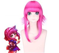 Nouveau jeu LOL Annie Cosplay perruques pour femmes 45 cm Rose rouge résistant à la chaleur cheveux synthétiques Perucas Cosplay perruque PL-565