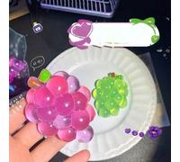 Nouveau jouet à presser en cristal raisin fait main, balle à presser anti-stress raisin petit accessoire de décoration (sac d'emballage expédié au hasard) raisins violets,raisins vertsTPR