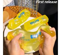 Nouveau Jouet Squishy en forme de beurre simulé, souple, anti-stress à rebond lent, pour la relaxation et la décompression, à pétrir, en forme de pain au beurre, objet décoratif à pincer B