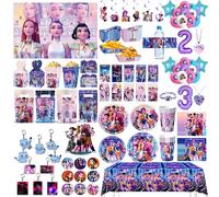 NOUVEAU Kit de Décoration Kpop Demon Hunter pour Anniversaire - Ballons, Assiettes, Gobelets, Serviettes, Sacs Cadeaux et Décorations de Fond pour Fête Thème Kpop 12cps snack box