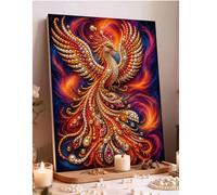 Nouveau kit de peinture de perles thème phénix rouge sans cadre, peinture de diamant DIY, convient pour la décoration de la chambre, l'art mural du salon, la décoration de la pièce, l'œuvre d'art 35*4