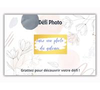 Nouveau : Kit Défi Photo à Gratter, 20 Cartes 10x15 cm avec Stickers rectangle, Instructions et Liste d'Idées Incluses, un jeu amusant pour votre mariage, anniversaire. souvenir photo garantit !