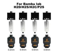 Nouveau kit hotend P2S H2D H2S de haute qualité avec buse en acier trempé de 0,2/0,4/0,6/0,8 mm, kit de remplacement pour Bambu Lab H2S H2D. 0.6mm