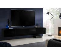 NOUVEAU komodee Loreto Armoire Suspendue TV, Blanc, Noir, Chêne, Porte Niches