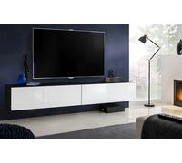 NOUVEAU komodee Loreto Armoire Suspendue TV, Blanc, Noir, Chêne, Porte Niches