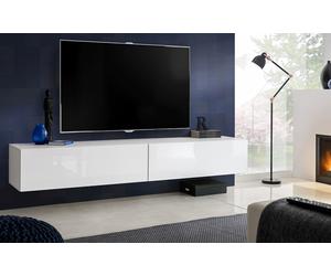 NOUVEAU komodee Loreto Armoire Suspendue TV, Blanc, Noir, Chêne, Porte Niches