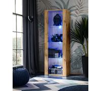 Komodee Vitrine Tivoli A2 Wotan/Wotan 55x159x35 cm | Vitrine Armoire Tivoli, Wotan/Wotan, Largeur 55cm x Hauteur 159cm x Profondeur 35cm,LED RGB , 3 étagères en verre