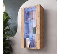 NOUVEAU komodee Vitrine Suspendue Tivoli 100, Noir Blanc Chêne Wotan, LED Option