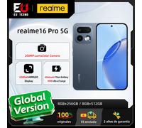Nouveau lancement : version européenne du smartphone realme 16 Pro 5G, avec appareil photo LumaColor de 200 Mpx, écran AMOLED de 6 500 nits, batterie de 6 500 mAh et recharge à 45 W 8GB+512GB Grey