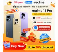 Realme Smartphone 16 Pro 6,78" 5G – AMOLED 144Hz, 200 MP, 6500 mAh, 256 Go – Violet