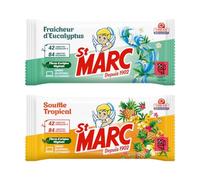 [Nouveau] Lot découverte St Marc lingettes nettoyantes désinfectantes antibactériennes : Fraîcheur d'Eucalyptus + Souffle Tropical, 84 lingettes équivalent à 168